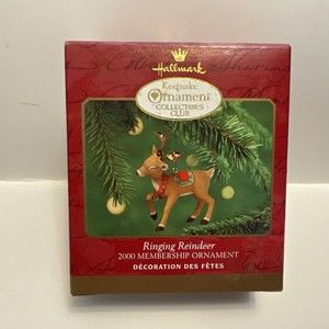 Hallmark Keepsake Ornament 2000 Membership Ornament Ringing Reindeer